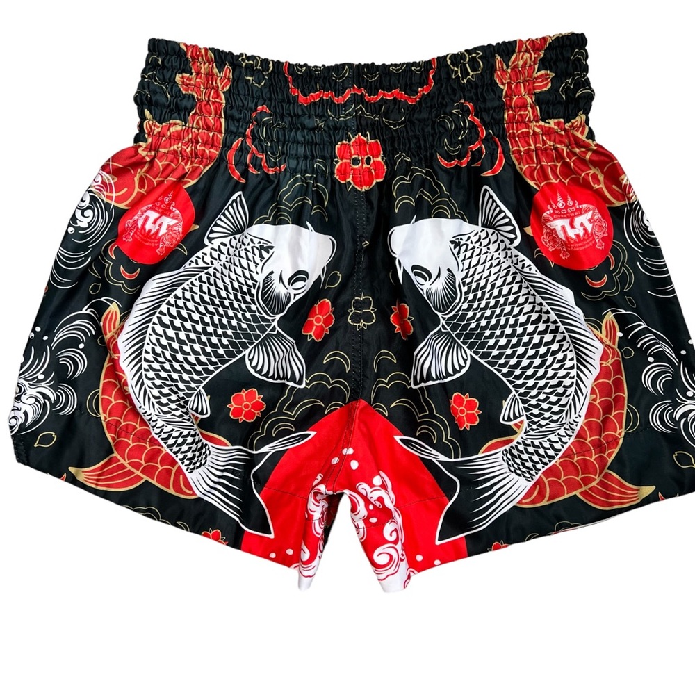Tuff Muay Thai Boxing Shorts with Coy fish and drawstring waist size Large - Picture 7 of 7